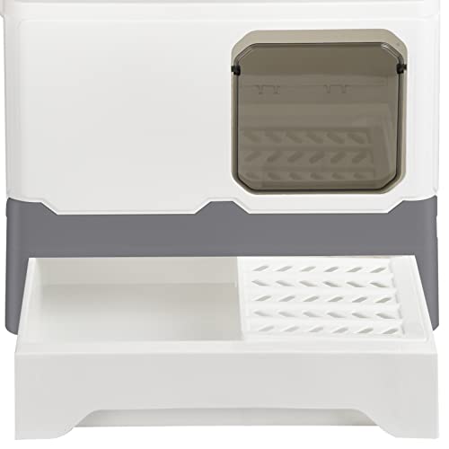 Katzenklo Katzen, Katzenklo mit Deckel - Haube kippbar - extrahohe Unterschale große XXL Katzentoilette Katzen WC Hauben Toilette Klo Outdoor, bis 15 kg-45 * 35 * 38 Seiten – grau Katzenklo Katzen, Katzenklo mit Deckel - Haube kippbar - extrahohe Unterschale große XXL Katzentoilette Katzen WC Hauben Toilette Klo Outdoor, bis 15 kg-45 * 35 * 38 Seiten – grau von HUOLE