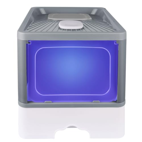 Katzentoilette, automatisch, abnehmbarer Sandcontroller, Tragegriff und Schaufel, UV-Desinfektion, geschlossene Katzentoilette, 48 x 37 x 38 cm, sterilisierend, Grau Katzentoilette, automatisch, abnehmbarer Sandcontroller, Tragegriff und Schaufel, UV-Desinfektion, geschlossene Katzentoilette, 48 x 37 x 38 cm, sterilisierend, Grau von HUOLE
