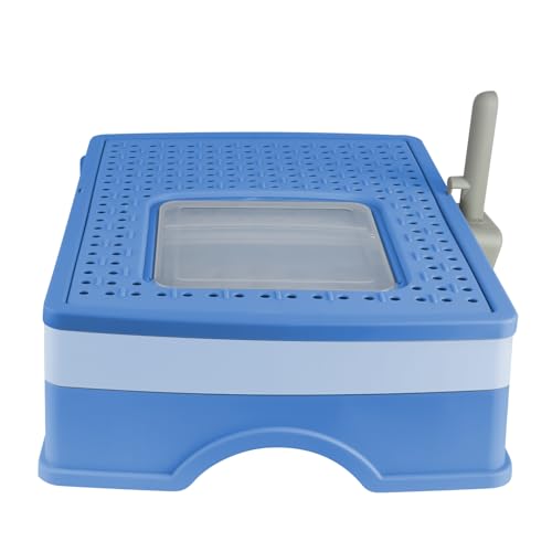 Katzentoilette, automatisch, abnehmbarer Sandcontroller, Tragegriff und Schaufel, UV-Desinfektion, geschlossene Katzentoilette, 52 x 39 x 39 cm, Blau Katzentoilette, automatisch, abnehmbarer Sandcontroller, Tragegriff und Schaufel, UV-Desinfektion, geschlossene Katzentoilette, 52 x 39 x 39 cm, Blau von HUOLE
