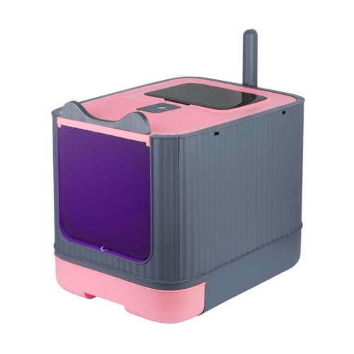 Katzentoilette, selbstreinigend, Katzentoilette, automatisch, selbstreinigend, für Katzen, für Katzen mit ultravioletten Strahlen - 44,5 x 36,5 x 34,5 cm, UV-Rosa Katzentoilette, selbstreinigend, Katzentoilette, automatisch, selbstreinigend, für Katzen, für Katzen mit ultravioletten Strahlen - 44,5 x 36,5 x 34,5 cm, UV-Rosa von HUOLE