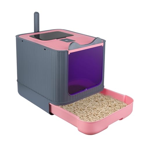 Katzentoilette, selbstreinigend, Katzentoilette, automatisch, selbstreinigend, für Katzen, für Katzen mit ultravioletten Strahlen - 44,5 x 36,5 x 34,5 cm, UV-Rosa Katzentoilette, selbstreinigend, Katzentoilette, automatisch, selbstreinigend, für Katzen, für Katzen mit ultravioletten Strahlen - 44,5 x 36,5 x 34,5 cm, UV-Rosa von HUOLE