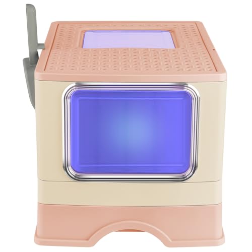 Katzentoilette mit automatischem Sandcontroller, abnehmbar, Tragegriff und Schaufel, UV-Desinfektion, geschlossene Katzentoilette, 52 x 39 x 39 cm, Gelb Katzentoilette mit automatischem Sandcontroller, abnehmbar, Tragegriff und Schaufel, UV-Desinfektion, geschlossene Katzentoilette, 52 x 39 x 39 cm, Gelb von HUOLE