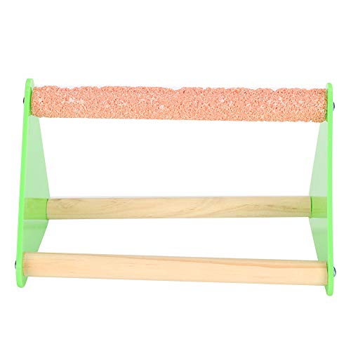 HUONIU Dreieckiger Papageienständer mit Sandsteinstange, Sitzstange und Spielständer für Vögel, langlebiges Material von HUONIU