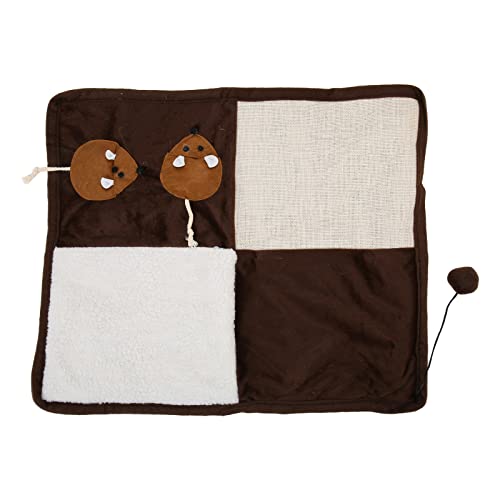 HUONIU Katzenmatte aus Sisal und Lammwolle, dekorative quadratische Katzenmatte mit Maus HUONIU Katzenmatte aus Sisal und Lammwolle, dekorative quadratische Katzenmatte mit Maus von HUONIU