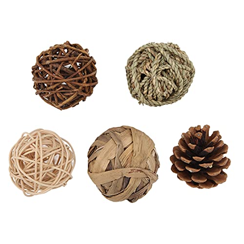 HUONIU Rattan-Kauspielzeug für Vögel und Kleintiere, Ball-Set für Hunde, Kaninchen und Hamster, Dekompressionsspielzeug, sicher und gesund HUONIU Rattan-Kauspielzeug für Vögel und Kleintiere, Ball-Set für Hunde, Kaninchen und Hamster, Dekompressionsspielzeug, sicher und gesund von HUONIU