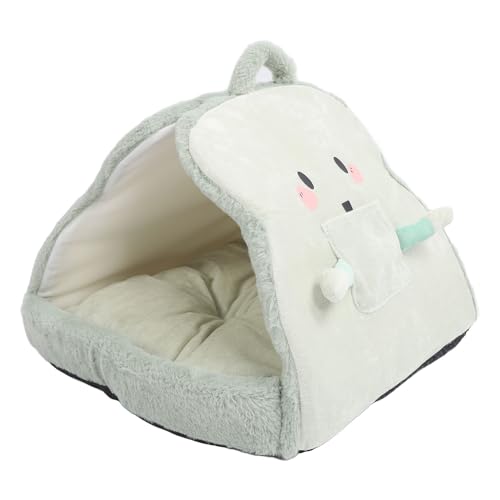 HUONIU Self Warming Plush Pet Bed Triangle Pet Tent Cave Bed Thick Fleece Warm Soft Dog Bed Dog Beds with Anti Slip Bottom for Winter Small Dogs Puppies and Kittens Sleeping (S) von HUONIU
