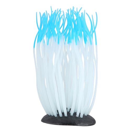 HUONIU Simulation künstliche Silikon-Anemonen-Korallen-Dekoration, Aquarium-Dekoration (Blue) von HUONIU