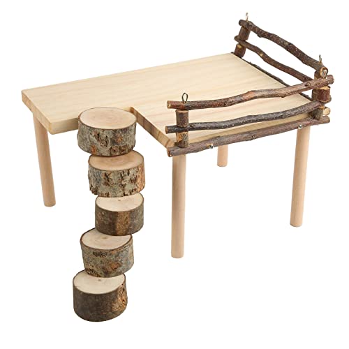 HUONIU Zweistufige, umweltfreundliche Hamster-Kletterplattform aus Holz für Kleintieraktivitäten HUONIU Zweistufige, umweltfreundliche Hamster-Kletterplattform aus Holz für Kleintieraktivitäten von HUONIU