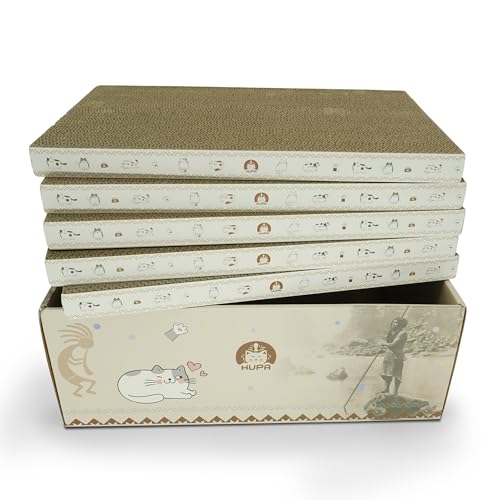 Kratzbretter für Katzen, wendbar, aus Karton, mit Katzenminze, Wellpappe, Kratzunterlage für den Innenbereich, langlebige Katzenkratzbox, 41,5 cm L x 29 cm B x 14 cm H, 5 Stück Kratzbretter für Katzen, wendbar, aus Karton, mit Katzenminze, Wellpappe, Kratzunterlage für den Innenbereich, langlebige Katzenkratzbox, 41,5 cm L x 29 cm B x 14 cm H, 5 Stück von HUPA