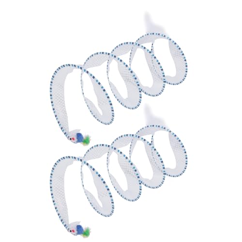 2 PCs Gefaltete S -Formkatzentunnel Dehnbarer Form -Spiral -Tunnel mit Seitenplüschspielzeug, Förderung Bewegung, Geeignet für Kätzchen, Welpen, Kaninchen und Frettchen, Ideal von HUSHUI