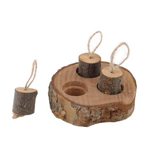 HUSHUI Applewood Holzhamster -Feeder, Kauspielzeug mit Futterspaß, Langeweile für Kleine Tiere Reduzieren von HUSHUI