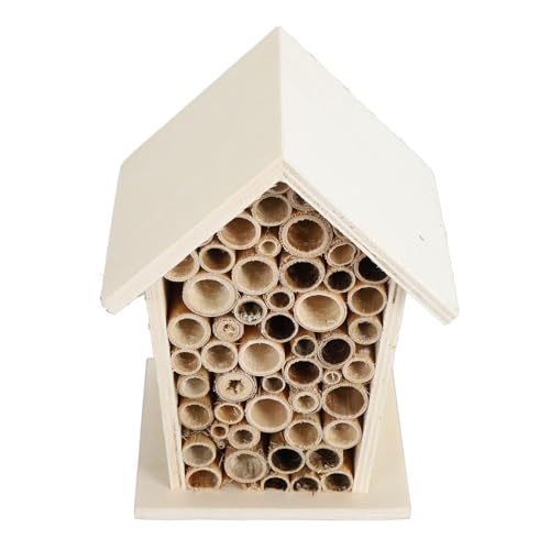 HUSHUI Bienenhaus aus Holz für den Außenbereich, dekoratives Nistkasten mit einheimischen Bienen, ideal für Gartendekoration und Anziehung von Bienen von HUSHUI