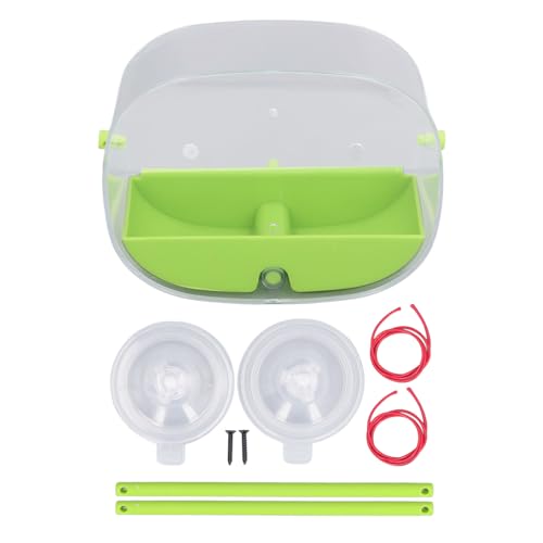 HUSHUI DIY Innovativer Ovaler Transparenter Vogelfutterspender mit Starkem Saugnapf, Transparenter Hängender Vogelkäfighaus-Futterspender den Außenbereich von HUSHUI