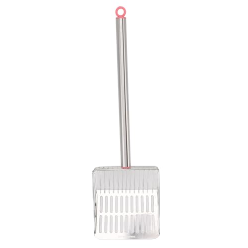 HUSHUI Edelstahl -Hühnermüllschaufel, Langer Griff für Haustierkatze (Rosa) von HUSHUI