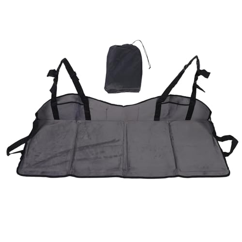 HUSHUI Faltbarer Autokehfsitz -Erweiterung, Komfort Plüsch Tragbarer Rücksitzmatratzenverlängerungsteller für SUV und Fahrzeuge (Grau) von HUSHUI