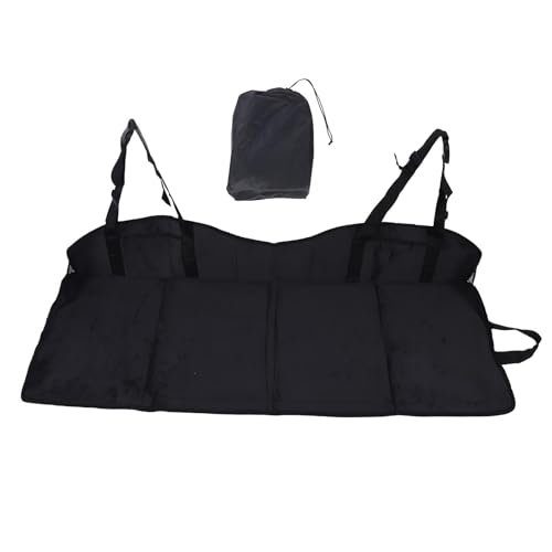 HUSHUI Faltbarer Autokehfsitz -Erweiterung, Komfort Plüsch Tragbarer Rücksitzmatratzenverlängerungsteller für SUV und Fahrzeuge (Schwarz) von HUSHUI