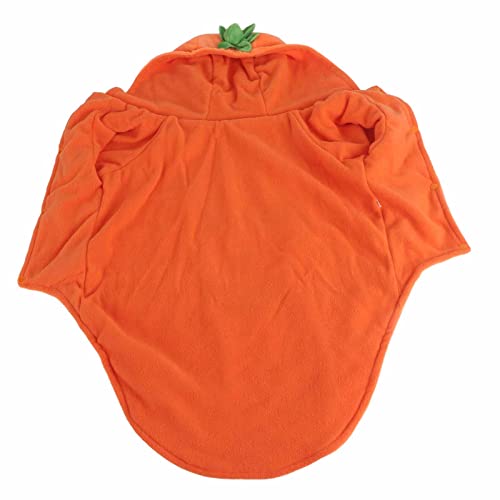 HUSHUI Halloween Kürbishundkleidung, Warmes Fleece -Hundekostüm für Mittelgroßen Hunden mit Losen Kragen, für Teddy Golden Retriever Bulldog Innen Im Freien Im Freien (2XL) von HUSHUI