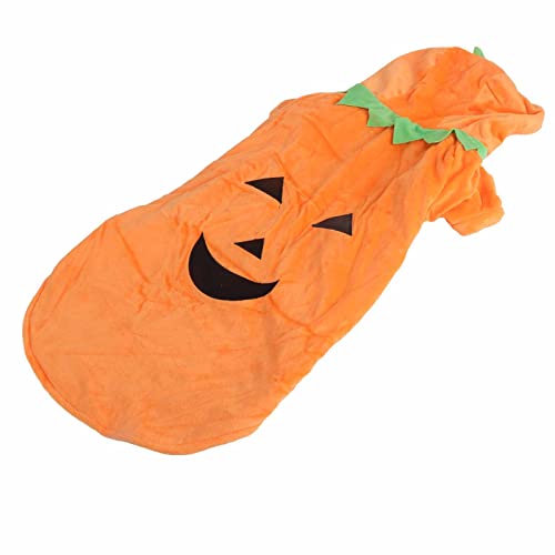 HUSHUI Halloween Kürbishundkleidung, Warmes Fleece -Hundekostüm für Mittelgroßen Hunden mit Losen Kragen, für Teddy Golden Retriever Bulldog Innen Im Freien Im Freien (4XL) von HUSHUI