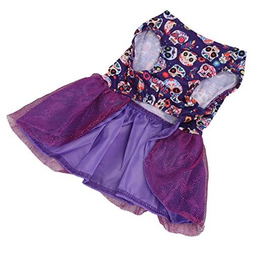 HUSHUI Haustier -Halloween -Kleid, Weiches Dehnbares Prinzessin Kostüm für Kleine Hunde mit Goldenem Glitzernetz, Klassisches Freizeit -Outfit für das Tägliche Gehen von Party (L) von HUSHUI