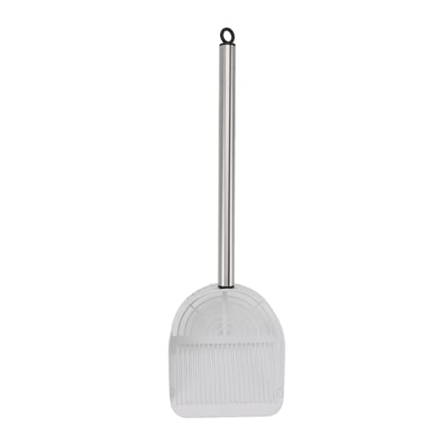 HUSHUI Metal Cat Cratre Scoop, Edelstahl Langer Griff Halb Runde Schaufel Pet Sand Sifter Poop -Schaufel mit Ergonomischem Griff, Ideal für Strände und Haustierkatze -Katzentoiletten von HUSHUI