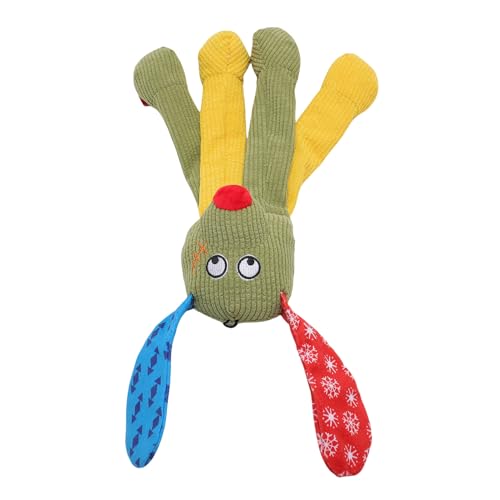 HUSHUI Quietschendes Interaktives Kauenspielzeug, Tierformhund -Kauspiel mit Eingebautem Schallpapier, für Mittelgroßen Großen Hunden Zahnen Kauen Spielen (Grün) von HUSHUI