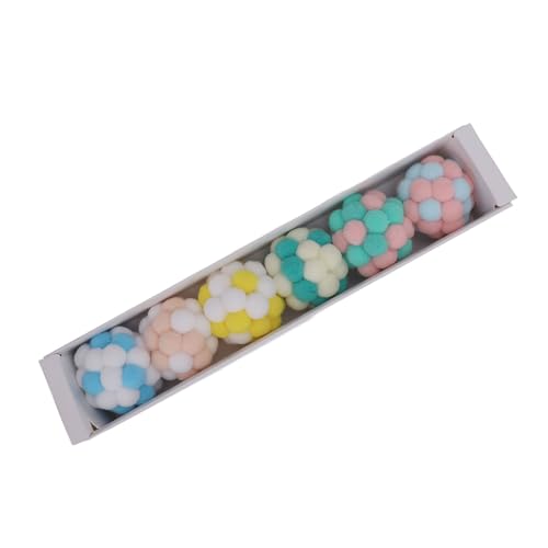 HUSHUI Robustes Plüsch-Katzenball-Spielzeug, Lang Anhaltender Spaß, Weich und Bequem, Spielzeit Im Haus, Körperliche Aktivität, Ansprechendes Design, 6-teiliger Plüsc HUSHUI Robustes Plüsch-Katzenball-Spielzeug, Lang Anhaltender Spaß, Weich und Bequem, Spielzeit Im Haus, Körperliche Aktivität, Ansprechendes Design, 6-teiliger Plüsc von HUSHUI