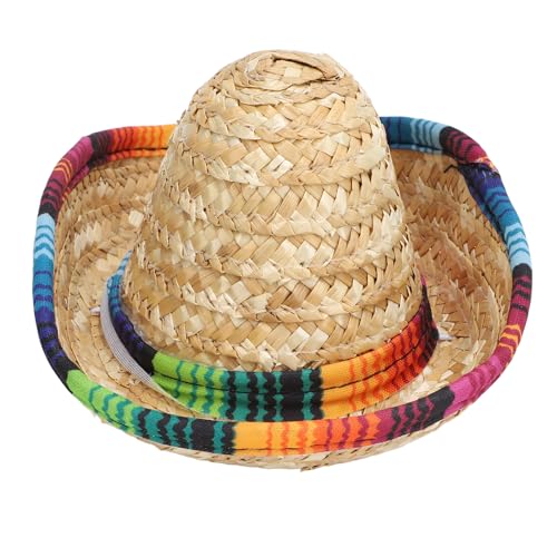 Niedlicher Hundestrandhut, Leichtgewichtiger Krempe Sonnenstrohhut für Haustier, Requisite, Rollenspielkostüm und Dekoration, Ideal für die Fotografie mit Wei von HUSHUI