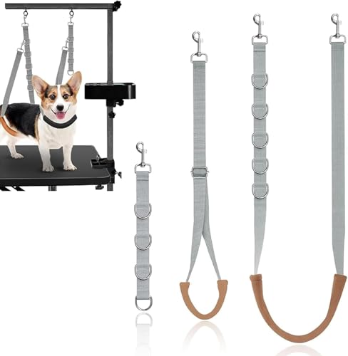 Fellpflegeschirre, 3 Stück, verstellbar, mit D-Ringen, Sicherheitsseil für kleine, mittelgroße Hunde und Katzen, Grau Fellpflegeschirre, 3 Stück, verstellbar, mit D-Ringen, Sicherheitsseil für kleine, mittelgroße Hunde und Katzen, Grau von HUSOUE