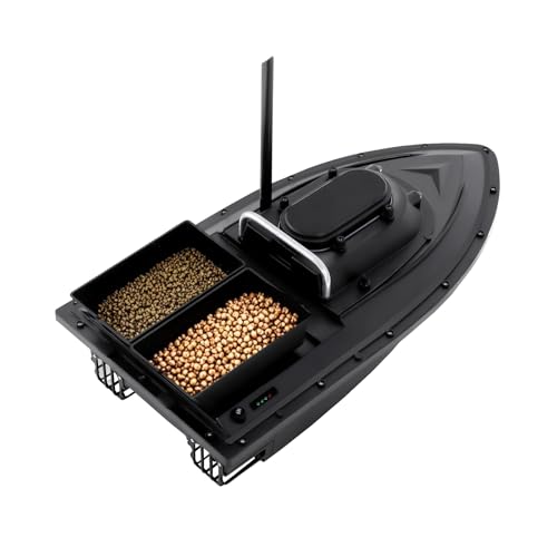 Futterboot - 500m Köderboot Angeln mit 2,4G Fernbedienung, LED-Licht, Ladegerät, & Zwei Köderboxen, 2kg Beladung, für das Auswerfen in Flüssen Seen oder seichtem Wasser Schwarz Futterboot - 500m Köderboot Angeln mit 2,4G Fernbedienung, LED-Licht, Ladegerät, & Zwei Köderboxen, 2kg Beladung, für das Auswerfen in Flüssen Seen oder seichtem Wasser Schwarz von HUSPOO