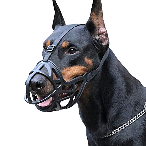 HUTRADE Kunststoff-Maulkorb-Mundschutz for Hunde Verstellbarer Und Bequemer Sicherer Sitz Verhindert Das Beißen, Kauen Und Bellen Der Kopfschnauze(XL) von HUTRADE