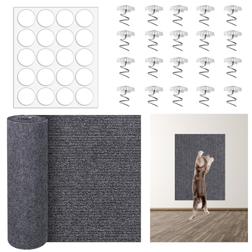 200cmx40cm Selbstklebend Kratzmatte Katze Grau DIY Katzenteppich Katzen Kratzschutz Sofa Katze mit 20 Schrauben und 20 Doppelseitige Klebepunkte Kratzbrett Katze Wand Katzenkratzmatten Selbstklebend 200cmx40cm Selbstklebend Kratzmatte Katze Grau DIY Katzenteppich Katzen Kratzschutz Sofa Katze mit 20 Schrauben und 20 Doppelseitige Klebepunkte Kratzbrett Katze Wand Katzenkratzmatten Selbstklebend von HVIERO