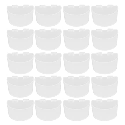 HWGING 20Pcs Vogelfutter Tasse Vogelfutter Schüssel Kunststoff Papagei Wasser Fütterung Tasse Vogelkäfig Feeder Trog Set Kit (Kleiner Standardstil) von HWGING
