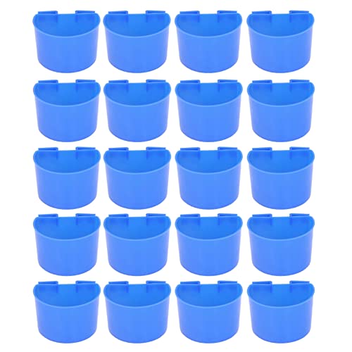 HWGING 20Pcs Vogelfutter Tasse Vogelfutter Schüssel Kunststoff Papagei Wasser Fütterung Tasse Vogelkäfig Feeder Trog Set Kit (Kleiner Standardstil) von HWGING