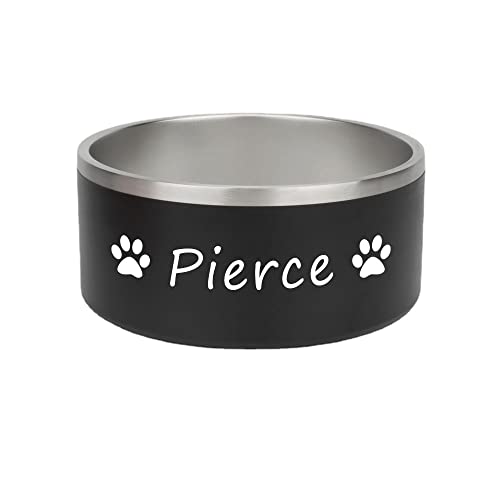 HWLY Futternapf mit individuellem Namen, personalisierbarer Futternapf, Edelstahl, rutschfester Hundenapf für mittelgroße und große Hunde, Größe L, Schwarz HWLY Futternapf mit individuellem Namen, personalisierbarer Futternapf, Edelstahl, rutschfester Hundenapf für mittelgroße und große Hunde, Größe L, Schwarz von HWLY