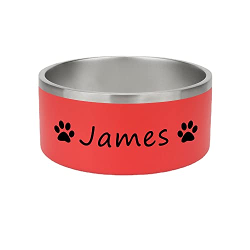 HWLY Futternapf mit individuellem Namen, personalisierbarer Futternapf, Edelstahl, rutschfester Hundenapf für mittelgroße und große Hunde, Größe S, Rot HWLY Futternapf mit individuellem Namen, personalisierbarer Futternapf, Edelstahl, rutschfester Hundenapf für mittelgroße und große Hunde, Größe S, Rot von HWLY