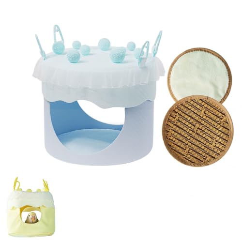 HWOLPEMS Papagei Vogelbett, Hängekuchen Vogelnest, Vogelnest mit doppelseitiger Matte, wasserdicht und atmungsaktiv Nest Haus, Sommerhängematte HWOLPEMS Papagei Vogelbett, Hängekuchen Vogelnest, Vogelnest mit doppelseitiger Matte, wasserdicht und atmungsaktiv Nest Haus, Sommerhängematte von HWOLPEMS