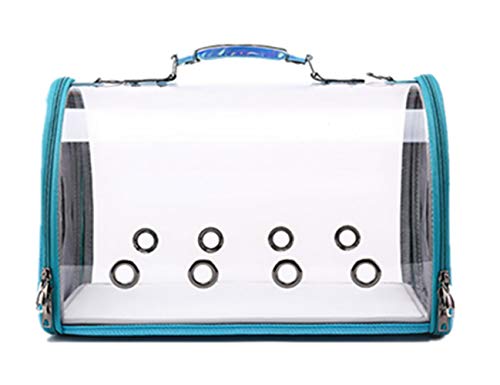 Haustierrucksack, KatzenrucksackträGer, Tragbare BelüFtete Tragetasche FüR Kleine Hunde, Wasserdicht Transparent, Zum Wandern im Freien Robust/Blau / 430×280×245mm von HXFENA