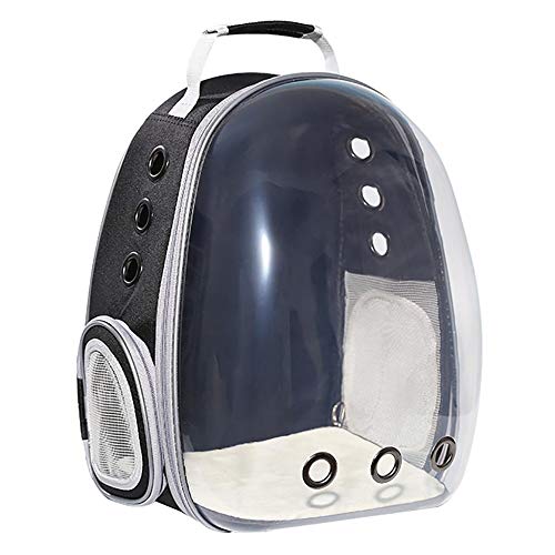 Pet Carrier Transparenter Rucksack Tragbare Hunde und Katzen Outdoor-Tragetasche Atmungsaktive Kapsel Design 180-Grad-Sightseeing, FüR Reisen zu Fuß/Grün / 320×420×290mm von HXFENA