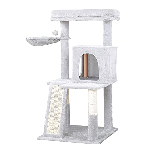 44 Zoll großes mehrstöckiges Katzenklettergerüst, EIN Komfortables Paradies für Katzen, mit Kleiner Treppe und bequemem Katzennest 44 Zoll großes mehrstöckiges Katzenklettergerüst, EIN Komfortables Paradies für Katzen, mit Kleiner Treppe und bequemem Katzennest von HXFFXHF