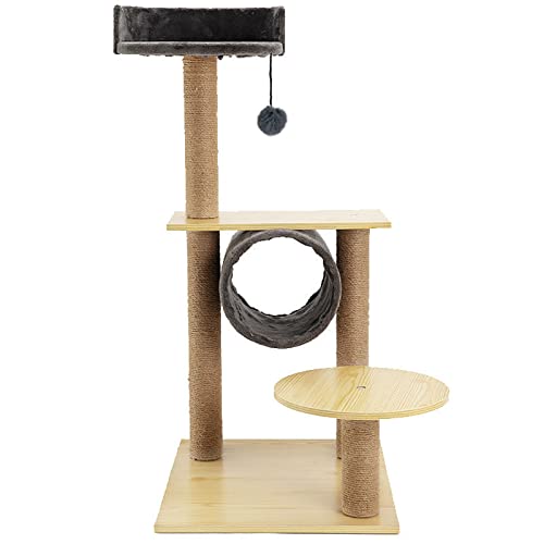 Großer Katzenbaum aus Holz, Katzenturm für den Innenbereich, Kratzbaum, Springspielzeug, Klettergerüst, integriertes multifunktionales Apartment, für alle Katzen Großer Katzenbaum aus Holz, Katzenturm für den Innenbereich, Kratzbaum, Springspielzeug, Klettergerüst, integriertes multifunktionales Apartment, für alle Katzen von HXFFXHF