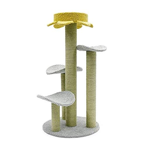 Katzenbäume Blatt-Katzenklettergerüst Katzennest Katzenbaum Integrierte Plattform Ablage Greifbrett Sisal-Greifbaum Katzenspielzeug Heimtierbedarf, Pfosten Haustier-Spielhaus (Farbe: 60x60x120cm) von HXFFXHF