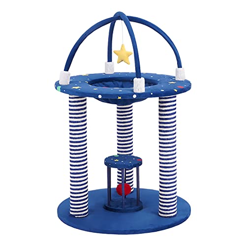 Katzenbaum, Katzenkratzbaum, Katzenstreu-Hängematte, Sisal-Hängeball, klein, multifunktional, Katzenklettergerüst, Blau von HXFFXHF