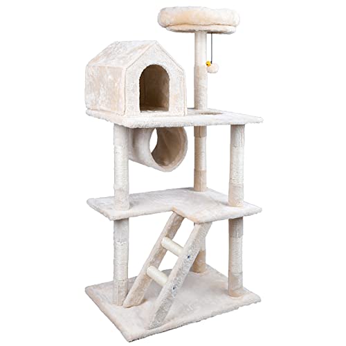 Katzenbaum, Katzenwohnung, Katzenklettergerüst, Beige, Katzenturm, Aktivitätszentrum, Kratzbaum, Hängespielzeug, Katzenbaum für den Innenbereich Katzenbaum, Katzenwohnung, Katzenklettergerüst, Beige, Katzenturm, Aktivitätszentrum, Kratzbaum, Hängespielzeug, Katzenbaum für den Innenbereich von HXFFXHF
