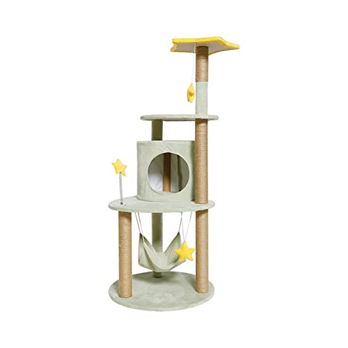 Katzenbaum Katzenstreu Katzenstreu mehrschichtiger Katzenkletterspaß Stern-Katzenkratzbaum Integriertes Haustierkatzenklettern Katzenkletterbaum (Farbe: Gold) Warm wie Immer von HXFFXHF