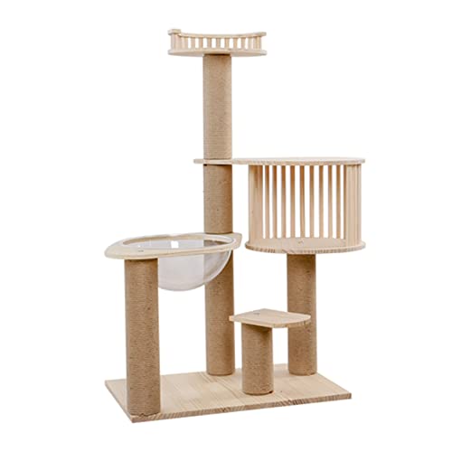 Katzenbaum aus Holz, Katzenturm für den Innenbereich, Kratzbaum, Springspielzeug, Klettergerüst, multifunktionales Apartment, für alle Katzen Katzenbaum aus Holz, Katzenturm für den Innenbereich, Kratzbaum, Springspielzeug, Klettergerüst, multifunktionales Apartment, für alle Katzen von HXFFXHF