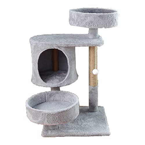 Katzenbaumturm, Katzenklettergerüst für Hauskatzen, Katzenbaumturm mit konkavem Katzenkorb und Spielzeug, zum Klettern und Krallenwetzen (Größe: Stil 2) von HXFFXHF
