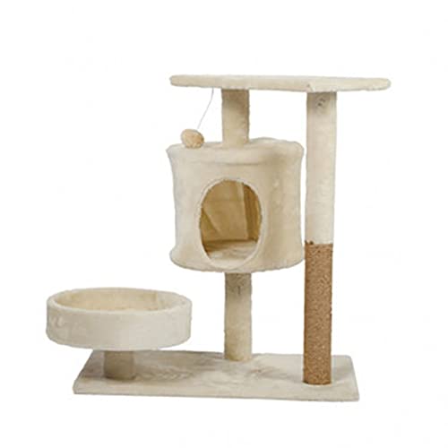 Katzenbaumturm Indoor-Katzenklettergerüst, Katzenklettergerüst mit Katzenstreu und Sisalsäule, 60x37x68 cm von HXFFXHF