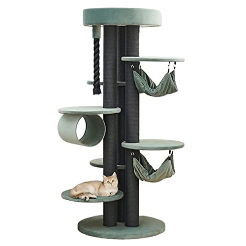 Katzenbaumturm Katzenklettergerüst, Katzenbaumturm für Hauskatzen, für kleine und mittelgroße Katzen, mit Hängematte und Multi-Sprungplattform Katzenbaumturm Katzenklettergerüst, Katzenbaumturm für Hauskatzen, für kleine und mittelgroße Katzen, mit Hängematte und Multi-Sprungplattform von HXFFXHF