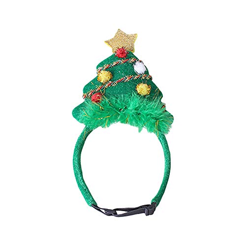 HXHON Haustier-Weihnachts-Stirnband für Hunde und Katzen, kreativer Weihnachtsbaum, Kopfschmuck, Cosplay-Zubehör von IHONYI
