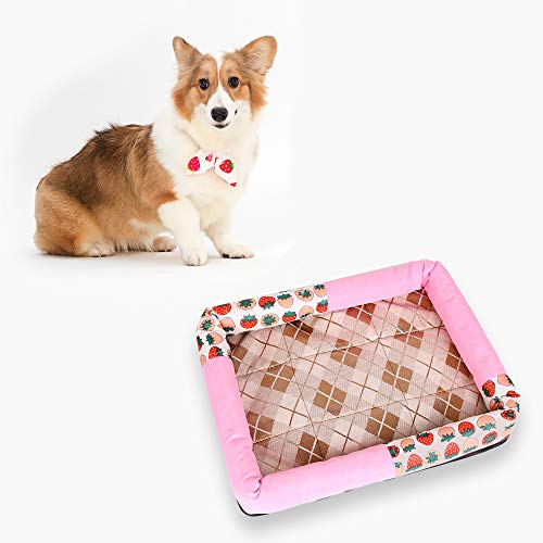 HXHON Kühlmatte für Hunde und Haustiere, kühlendes Bett, waschbar, für den Sommer, atmungsaktiv, waschbar (S: 40 x 30 cm, A) von HXHON